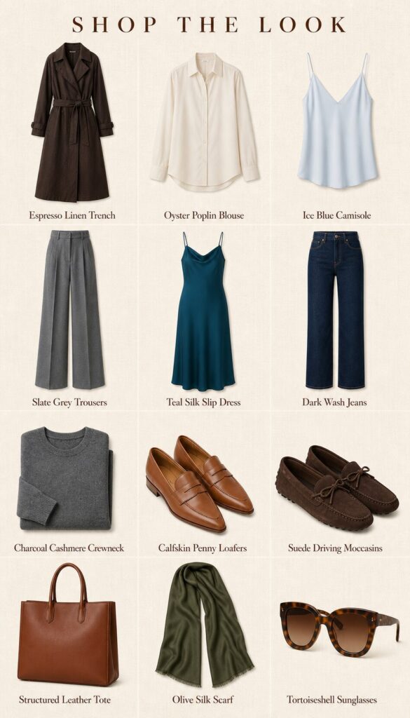 Shop the complete Lombardy and Milan women's travel capsule wardrobe. 12 carefully chosen pieces that take you from the Milanese boardroom to a Lake Como boat deck in effortless northern Italian style.