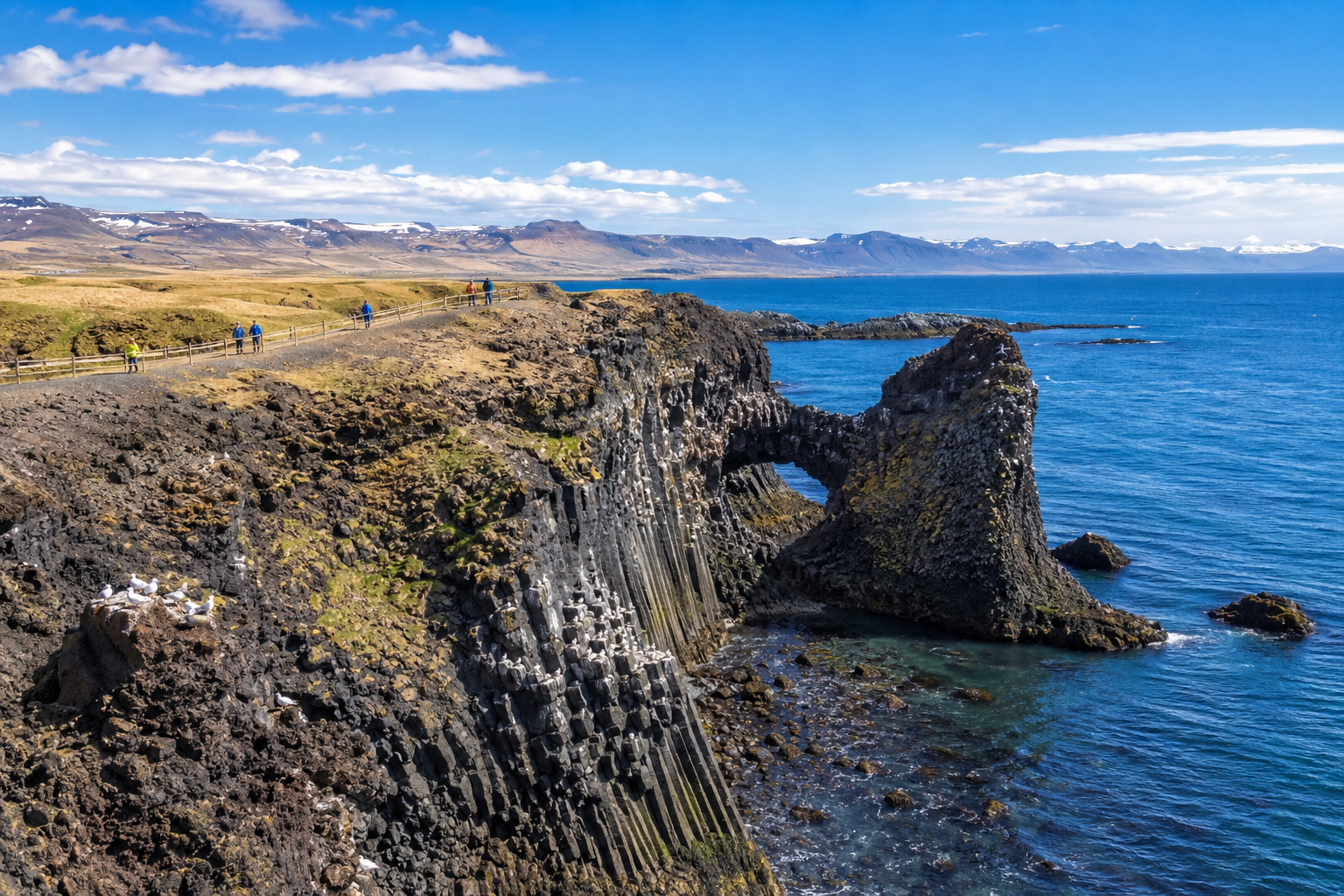Basalt sea cliffs at Arnarstapi on the Sn&aelig;fellsnes Peninsula
