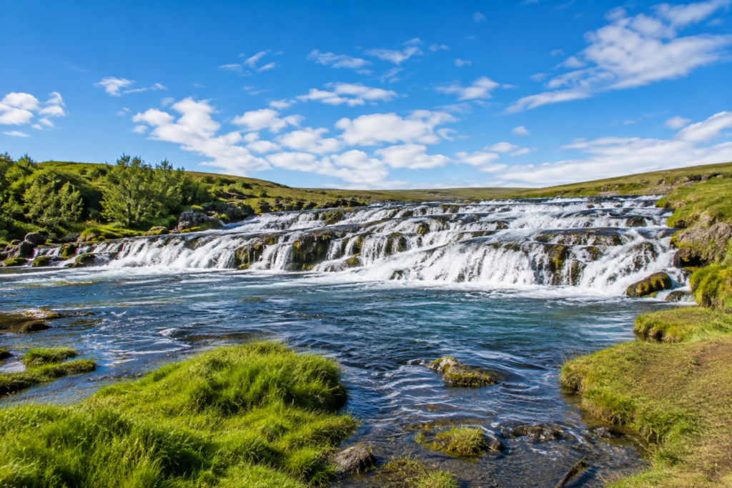 Faxi waterfall wide cascade Iceland