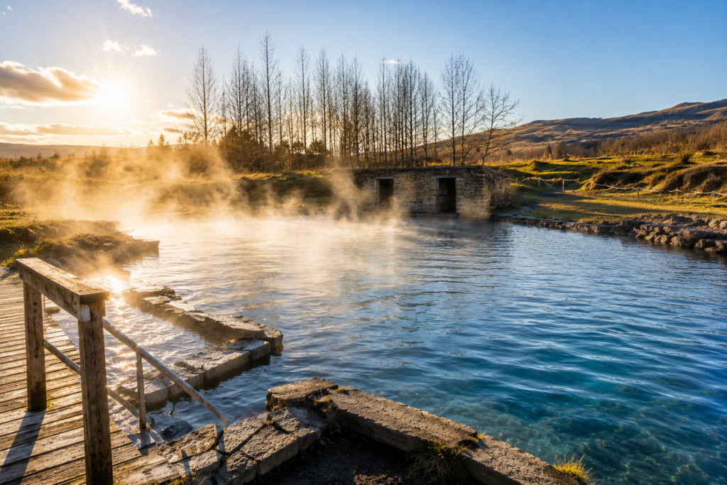 Secret Lagoon geothermal pool Flúðir Iceland Golden Circle